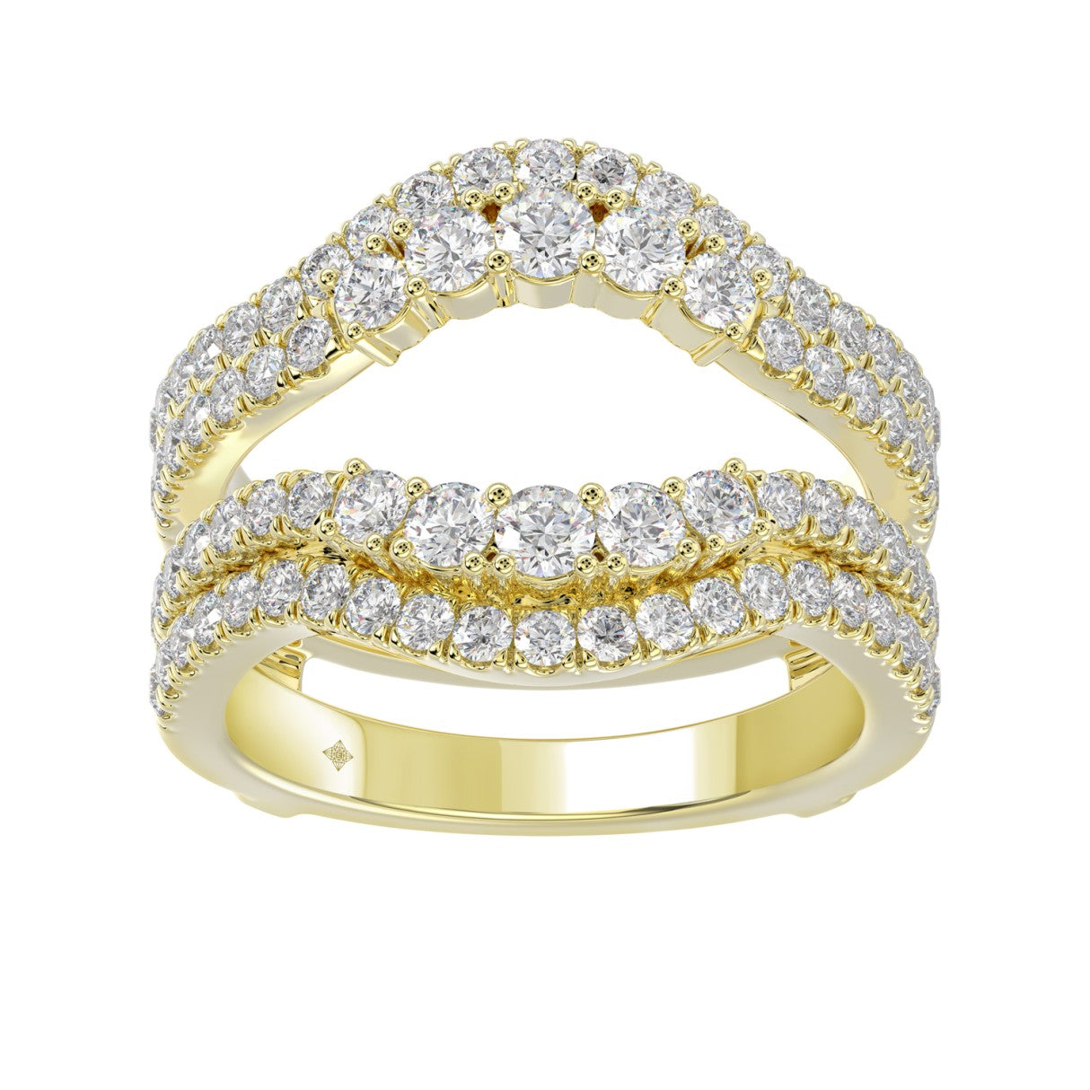 14K YELLOW GOLD 1 1/4CT ROUND DIAMOND LADIES WRAP RING