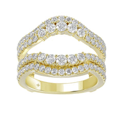 14K YELLOW GOLD 1 1/4CT ROUND DIAMOND LADIES WRAP RING