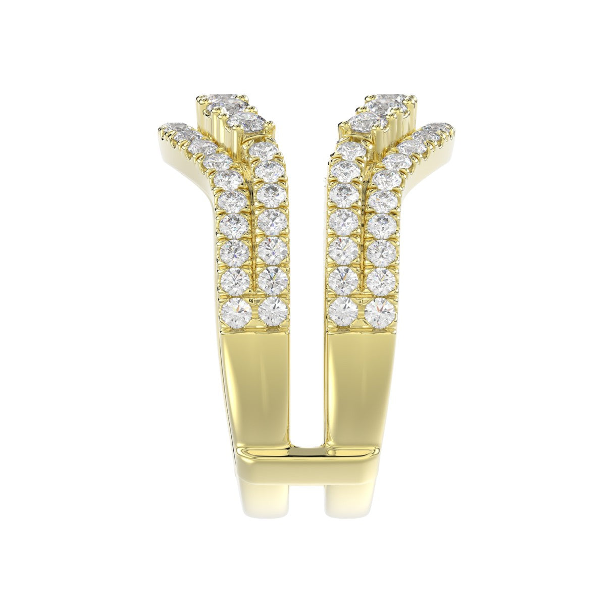 14K YELLOW GOLD 1 1/4CT ROUND DIAMOND LADIES WRAP RING