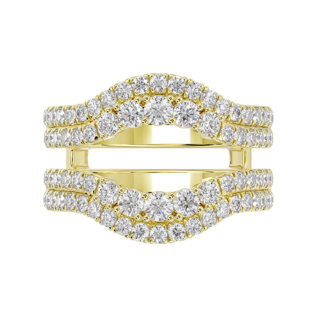 14K YELLOW GOLD 1 1/4CT ROUND DIAMOND LADIES WRAP RING