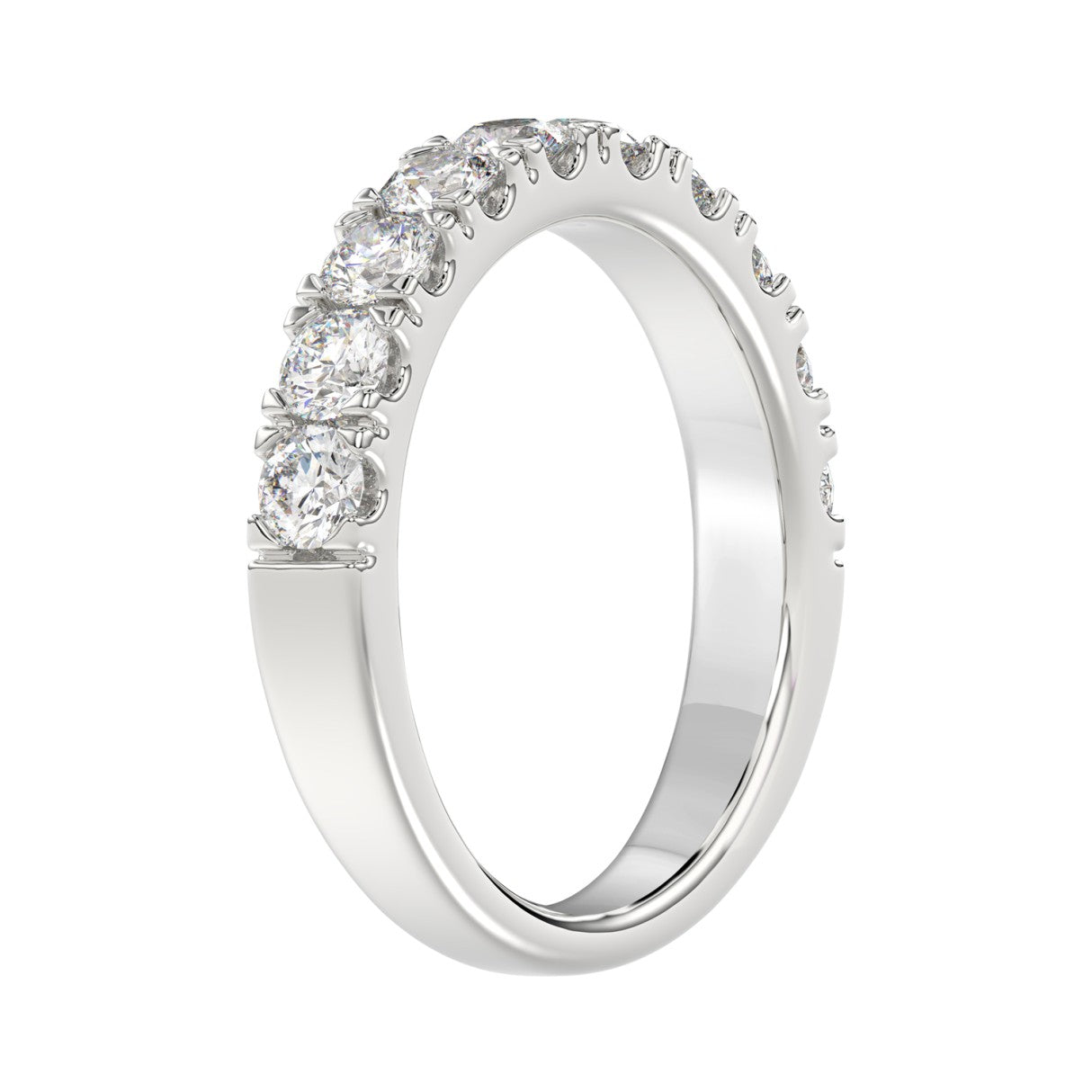14K WHITE GOLD 1.00CT ROUND DIAMOND LADIES BAND