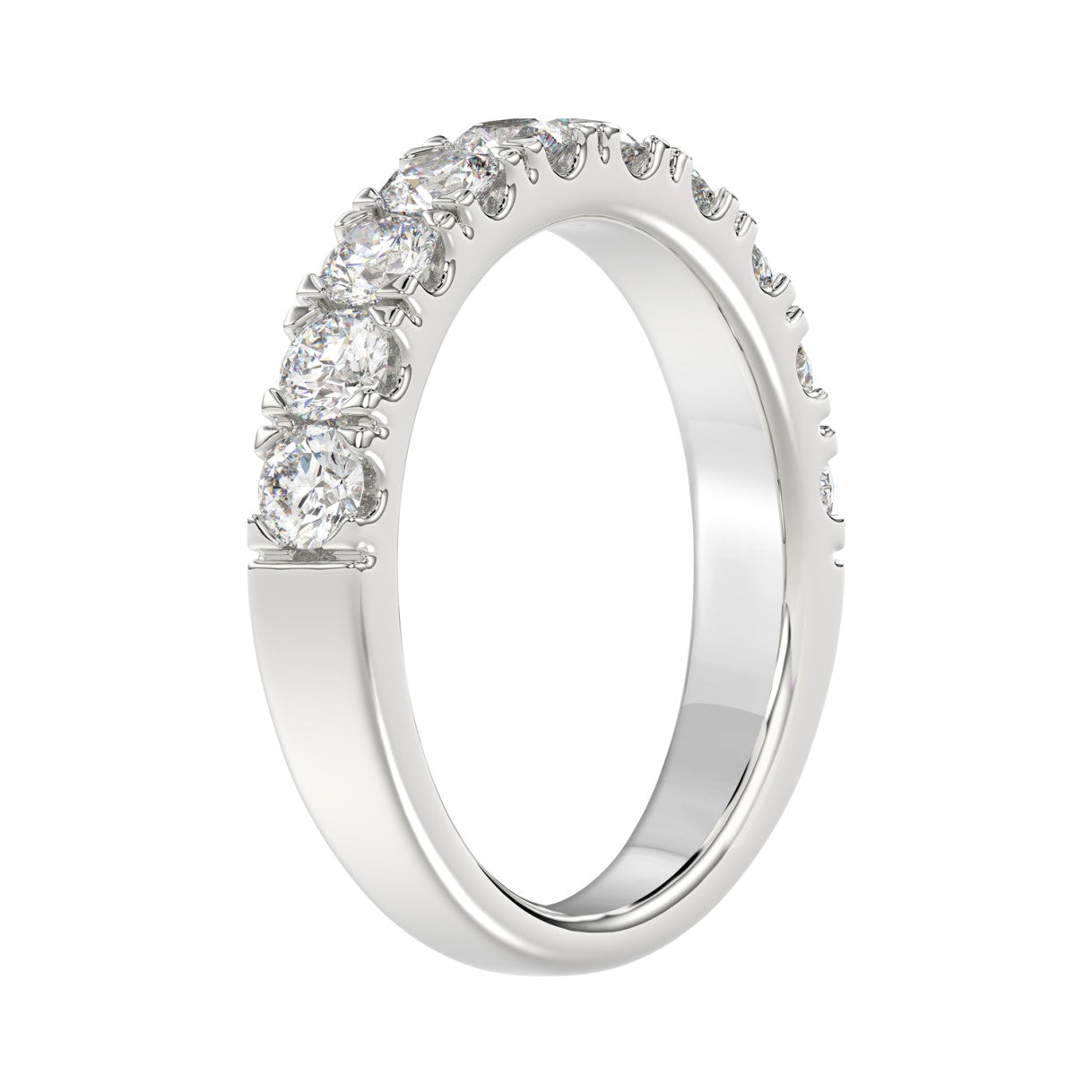 14K WHITE GOLD 1.00CT ROUND DIAMOND LADIES BAND