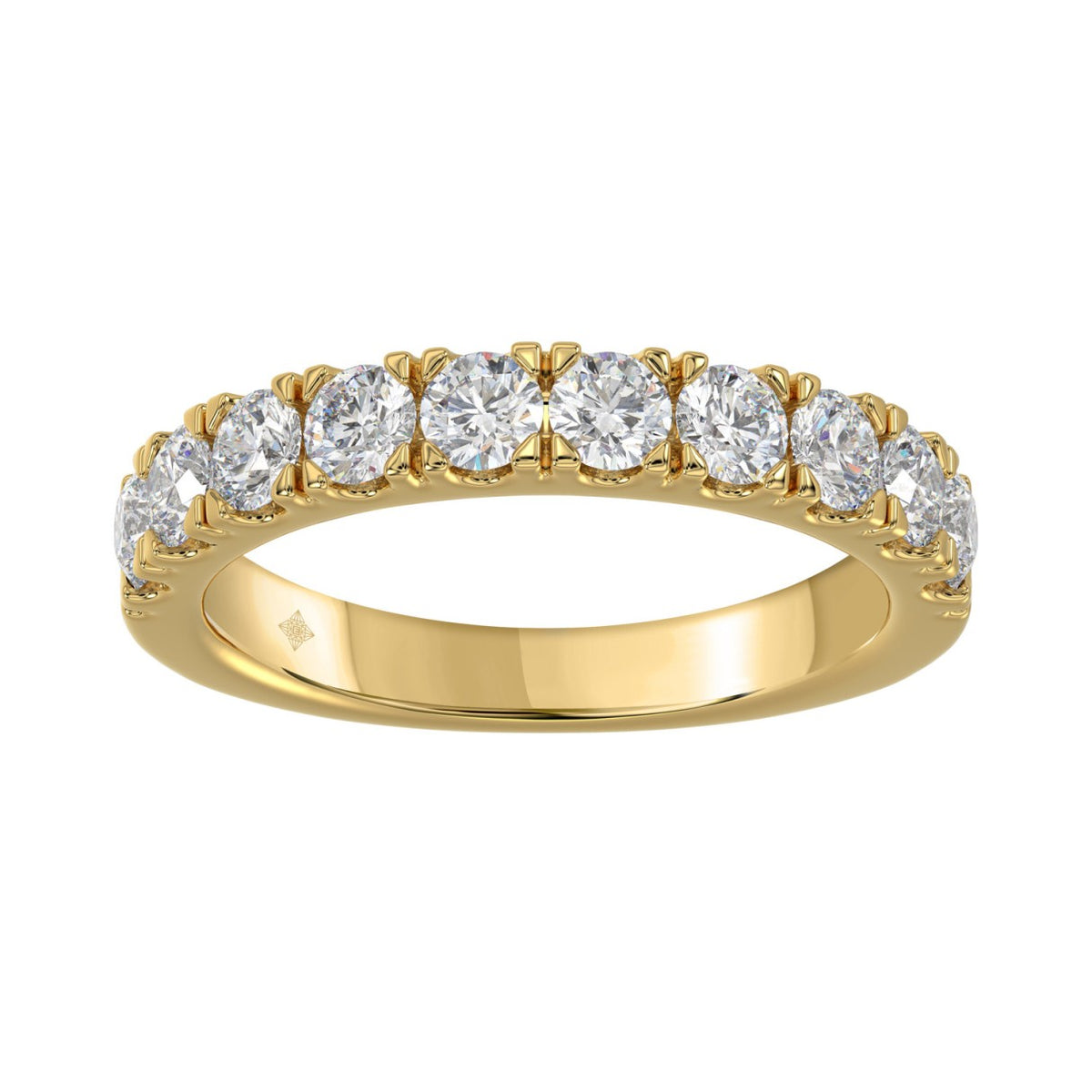 14K YELLOW GOLD 1.00CT ROUND DIAMOND LADIES BAND