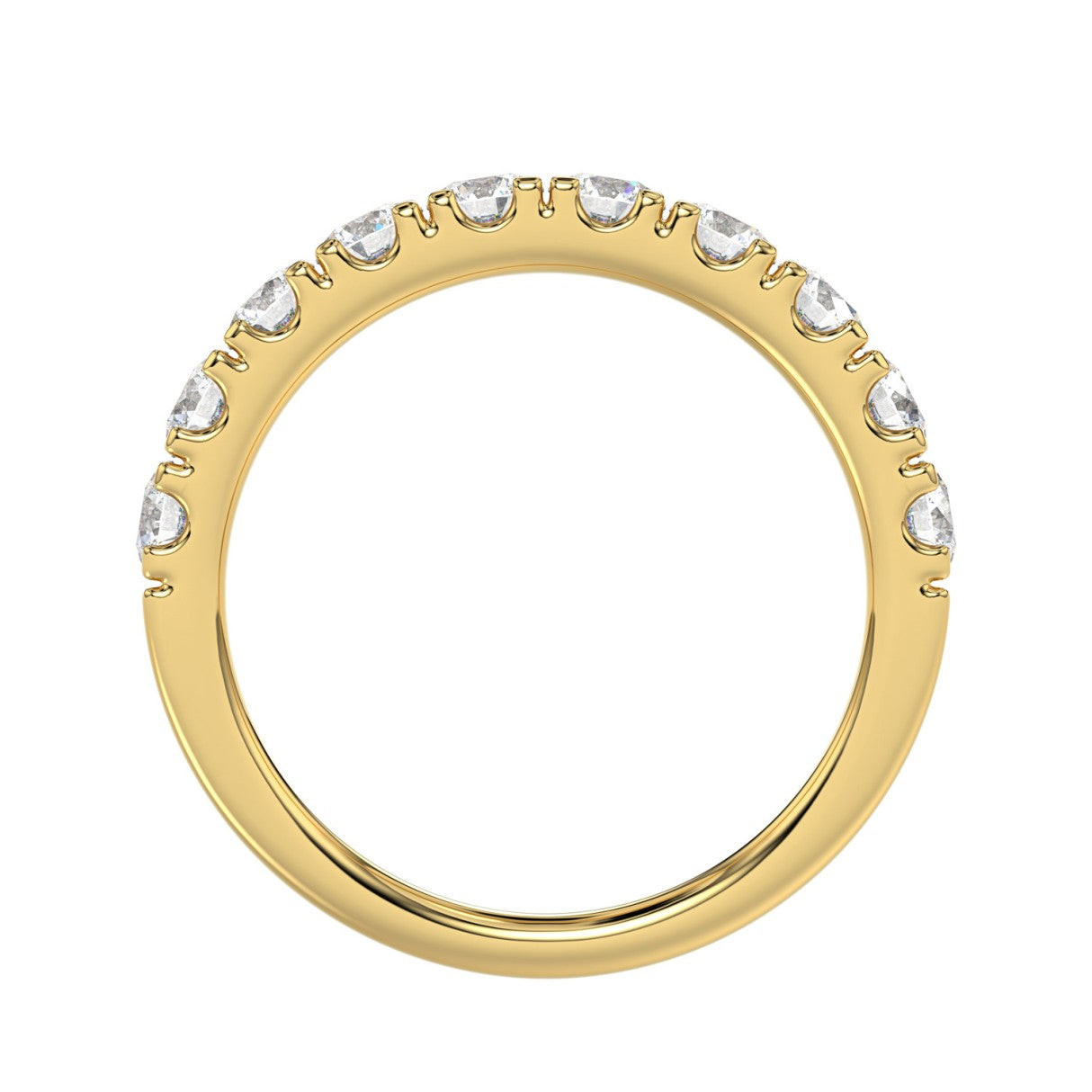 14K YELLOW GOLD 1.00CT ROUND DIAMOND LADIES BAND