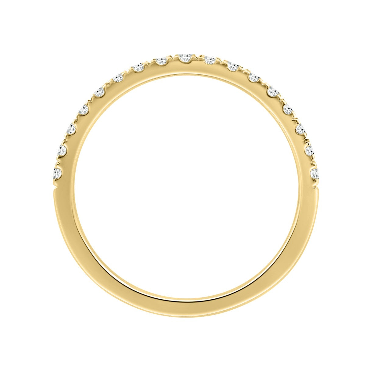 14K YELLOW GOLD 1/4CT ROUND DIAMOND LADIES BAND