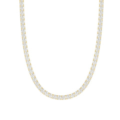 14K YELLOW GOLD 10 1/3CT 18" ROUND DIAMOND LADIES TENNIS NECKLACE