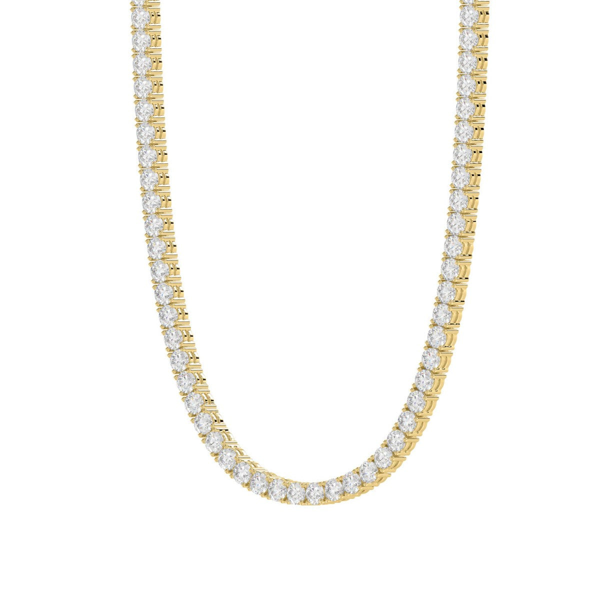 14K YELLOW GOLD 10 1/3CT 18" ROUND DIAMOND LADIES TENNIS NECKLACE