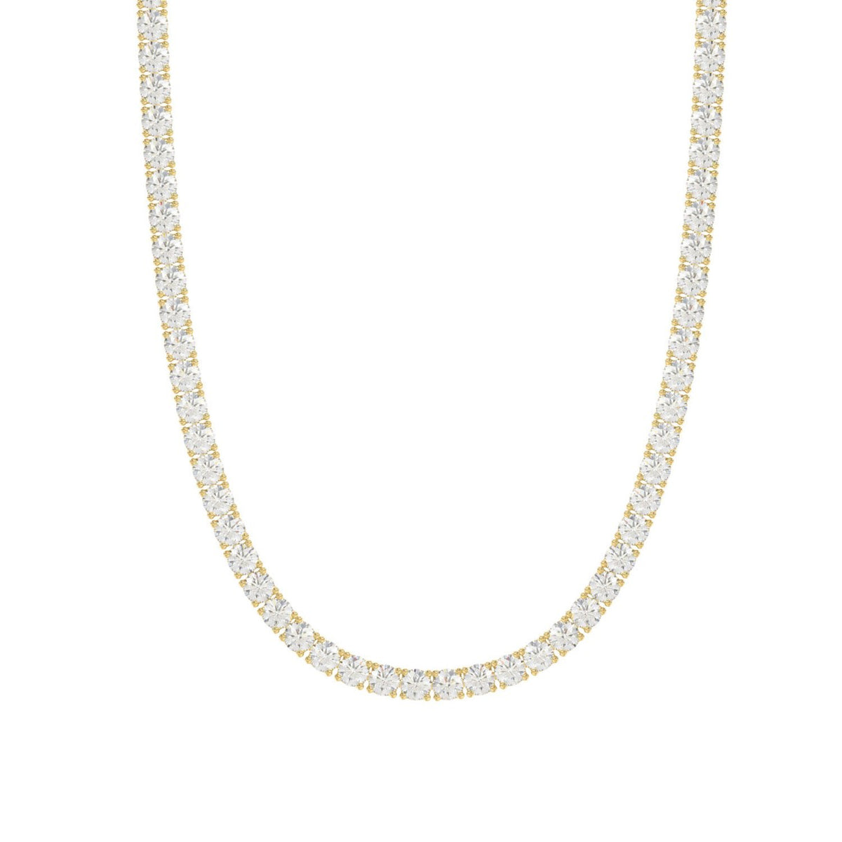 14K YELLOW GOLD 4 3/4CT 18" ROUND DIAMOND LADIES TENNIS NECKLACE