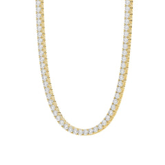 14K YELLOW GOLD 7 3/4CT 18" ROUND DIAMOND LADIES TENNIS NECKLACE