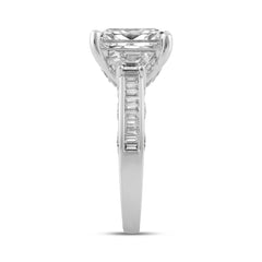 14K WHITE GOLD 4 1/4CT ROUND/RADIANT/BAGUETTE /TRAPEZOID DIAMOND LADIES RING
