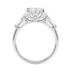 14K WHITE GOLD 4.00CT RADIANT/HALF MOON/TAPER BAGUETTE DIAMOND LADIES RING