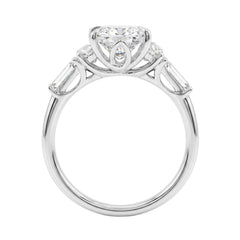 14K WHITE GOLD 4.00CT RADIANT/HALF MOON/TAPER BAGUETTE DIAMOND LADIES RING