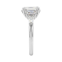 14K WHITE GOLD 4.00CT RADIANT/HALF MOON/TAPER BAGUETTE DIAMOND LADIES RING