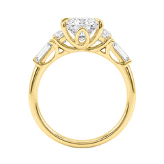 14K YELLOW GOLD 4.00CT RADIANT/HALF MOON/TAPER BAGUETTE DIAMOND LADIES RING