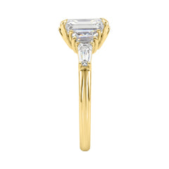 14K YELLOW GOLD 4.00CT RADIANT/HALF MOON/TAPER BAGUETTE DIAMOND LADIES RING