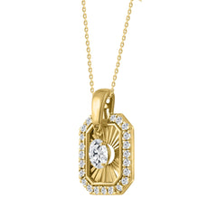 10K YELLOW GOLD 3/4CT ROUND DIAMOND LADIES PENDANT WITH CHAIN