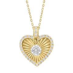 10K YELLOW GOLD 3/4CT ROUND DIAMOND LADIES PENDANT WITH CHAIN