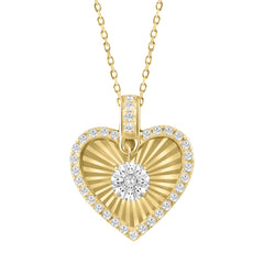 10K YELLOW GOLD 3/4CT ROUND DIAMOND LADIES PENDANT WITH CHAIN