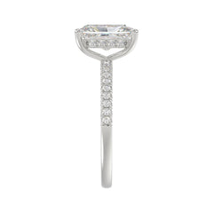 14K WHITE GOLD 2 1/4CT ROUND/RADIANT DIAMOND LADIES RING (CENTER STONE RADIANT DIAMOND 2CT)