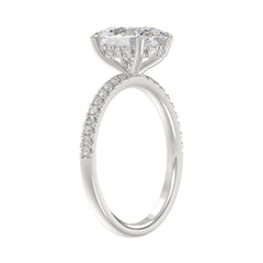 14K WHITE GOLD 2 1/5CT ROUND/OVAL DIAMOND LADIES RING (CENTER STONE OVAL DIAMOND 2CT)