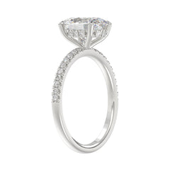 14K WHITE GOLD 2 1/5CT ROUND/OVAL DIAMOND LADIES RING (CENTER STONE OVAL DIAMOND 2CT)