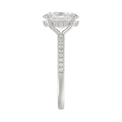 14K WHITE GOLD 2 1/5CT ROUND/OVAL DIAMOND LADIES RING (CENTER STONE OVAL DIAMOND 2CT)
