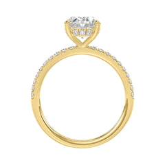 14K YELLOW GOLD 2 1/5CT ROUND/OVAL DIAMOND LADIES RING (CENTER STONE OVAL DIAMOND 2CT)