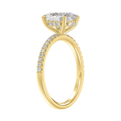 14K YELLOW GOLD 2 1/5CT ROUND/OVAL DIAMOND LADIES RING (CENTER STONE OVAL DIAMOND 2CT)