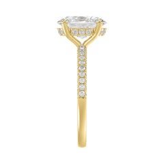 14K YELLOW GOLD 2 1/5CT ROUND/OVAL DIAMOND LADIES RING (CENTER STONE OVAL DIAMOND 2CT)