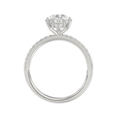 14K WHITE GOLD 2 3/4CT ROUND/PEAR DIAMOND LADIES RING (CENTER STONE PEAR DIAMOND 2CT)