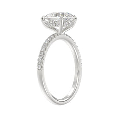 14K WHITE GOLD 2 3/4CT ROUND/PEAR DIAMOND LADIES RING (CENTER STONE PEAR DIAMOND 2CT)