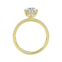 14K YELLOW GOLD 2 3/4CT ROUND/PEAR DIAMOND LADIES RING (CENTER STONE PEAR DIAMOND 2CT)