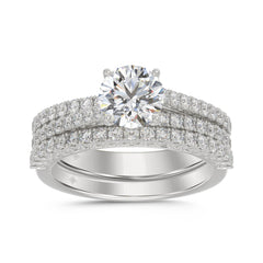 14K WHITE GOLD 1 3/4CT ROUND DIAMOND BRIDAL SET (CENTER STONE ROUND DIAMOND 1CT)