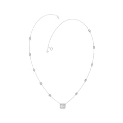 14K WHITE GOLD 2 1/4CT ROUND/EMERALD DIAMOND LADIES NECKLACE