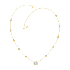 14K YELLOW GOLD 2 1/4CT ROUND/OVAL DIAMOND LADIES NECKLACE