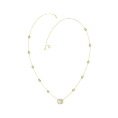 14K YELLOW GOLD 2 1/4CT ROUND/OVAL DIAMOND LADIES NECKLACE