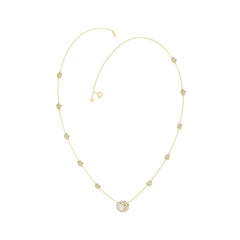 14K YELLOW GOLD 2 1/4CT ROUND/OVAL DIAMOND LADIES NECKLACE