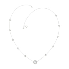 14K WHITE GOLD 2 1/4CT ROUND DIAMOND LADIES NECKLACE