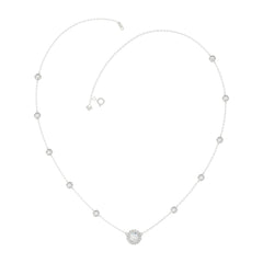 14K WHITE GOLD 2 1/4CT ROUND DIAMOND LADIES NECKLACE