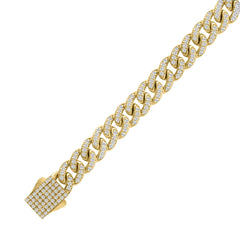 10K YELLOW GOLD 5 1/2CT ROUND DIAMOND MEN'S BRACELET