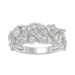 10K WHITE GOLD 3.00CT ROUND/PEAR DIAMOND LADIES RING