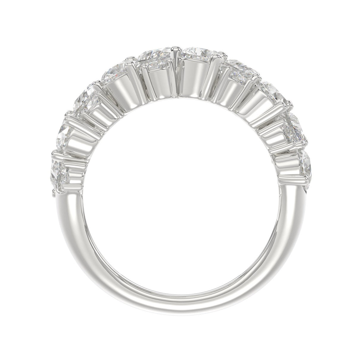 10K WHITE GOLD 3.00CT ROUND/PEAR DIAMOND LADIES RING