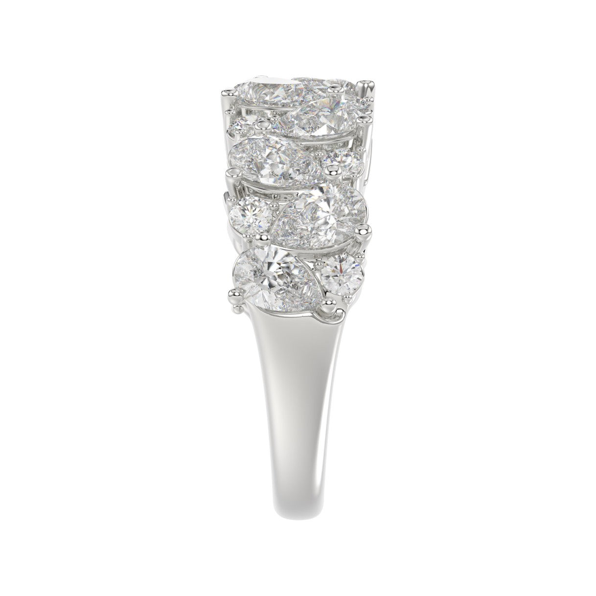 10K WHITE GOLD 3.00CT ROUND/PEAR DIAMOND LADIES RING