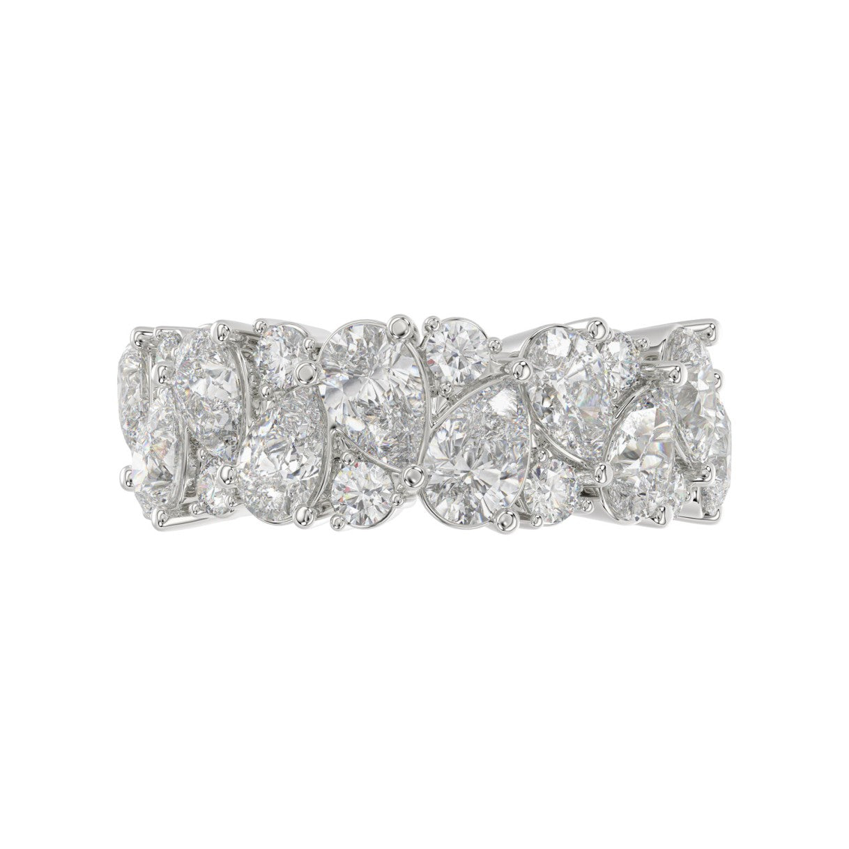 10K WHITE GOLD 3.00CT ROUND/PEAR DIAMOND LADIES RING