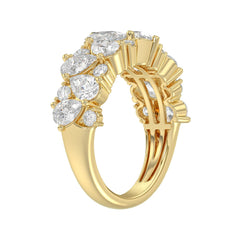 10K YELLOW GOLD 3.00CT ROUND/PEAR DIAMOND LADIES RING