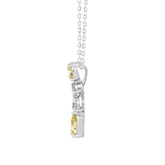 14K WHITE/YELLOW GOLD 2.00CT PEAR/OVAL DIAMOND LADIES PENDANT WITH CHAIN (PEAR PINK 1.00CT/OVAL DIAMOND 1/2CT)