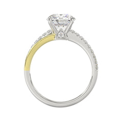 14K WHITE/YELLOW GOLD 2 1/4CT ROUND DIAMOND LADIES RING (CENTER STONE ROUND DIAMOND 2CT)