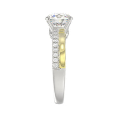 14K WHITE/YELLOW GOLD 2 1/4CT ROUND DIAMOND LADIES RING (CENTER STONE ROUND DIAMOND 2CT)