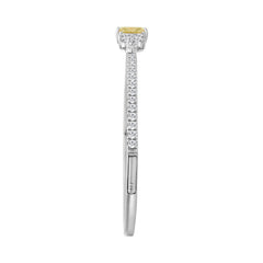 14K WHITE GOLD 3 1/4CT ROUND/PEAR/MARQUISE/YELLOW RADIANT DIAMOND LADIES BANGLE (CENTER STONE YELLOW RADIANT DIAMOND 1 1/2CT)