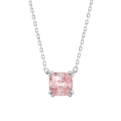 ETERNAL BLUSH COLLECTION 14K WHITE GOLD 1.00CT CUSHION PINK DIAMOND LADIES NECKLACE